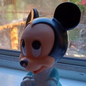 Vintage 1984  Danara Mickey Mouse Disney Baby Rubber Squeaky Toy